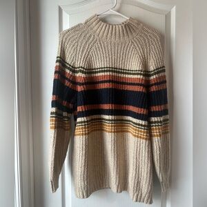 Universal Thread Striped Chunky Knit Mock Neck Sweater Small Cozy